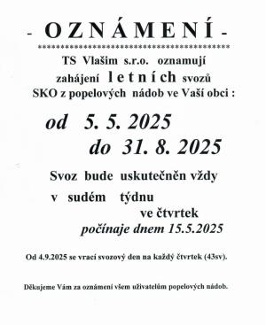letní režim svozu SKO